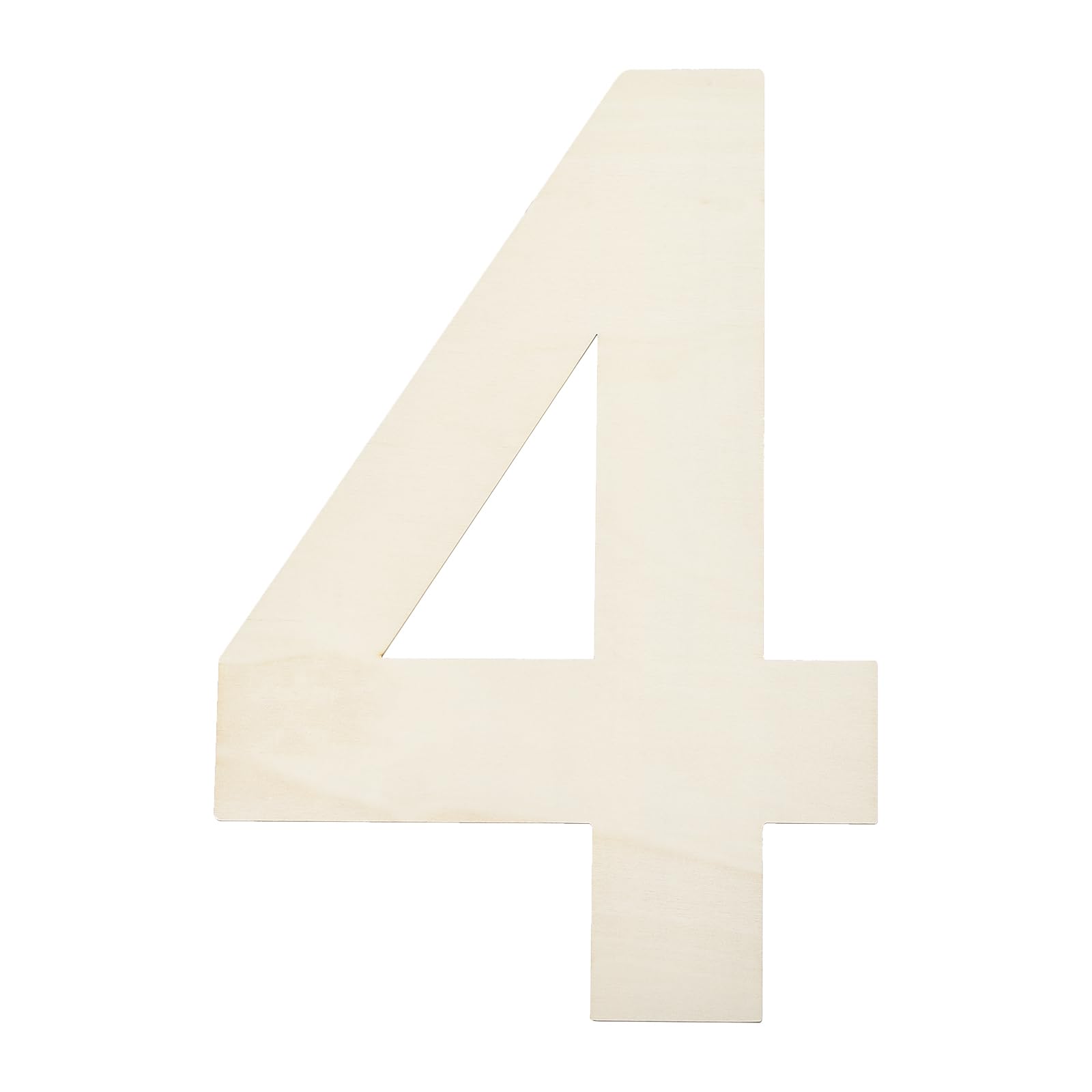 QUARKZMAN 15 Pollici Numero in Legno, Segno Numero Legno Non Finite Vuoto per Artigianato Progetti Fai Da Te Compleanni Feste Decorazioni Nuziali Decorazioni Murali(Numero 4)