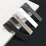 CHULKJFX Türschloss, Innentürgriff, Zinklegierung, Holztür mit magnetischer Absaugung, Stummschaltung for Zimmer, Schlafzimmer, geräuschloser Schließzylinder, 1 Stück(PBT-Black and White,NO Key)