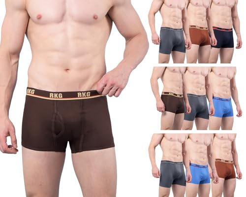 Image of RKG Men's Cotton Trunks Soft & Breathable Innerwear | Comfortable Stretch Fit Everyday Underwear | Durable Elastic Waistband | from Dollar Brand
