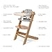 Cowiewie 3-in-1 Convertible Natural Wooden High Chair for Babies & Toddlers 3-Tier Remove & 2 Adjustable Wood Tray & 8 Levels Adjustable, 2 Waterproof Cozy Cushions Grey