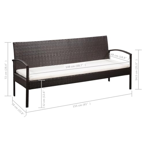Salon de jardin polyrotin marron idéal pour aménager terrasse et balcon