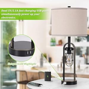 Black Touch Control Table Lamp Set of 2, Dimmable Metal Bedside Lamps with Industrial Cage Nightlight, 27" Farmhouse Nightstand Lamps for Bedroom, Rustic Side Tab Black Touch Control Table Lamp Set of 2 Dimmable Metal Bedside Lamps with Industrial Cage Nightlight 27 Farmhouse Nightstand Lamps for Bedroom Rustic Side Tab