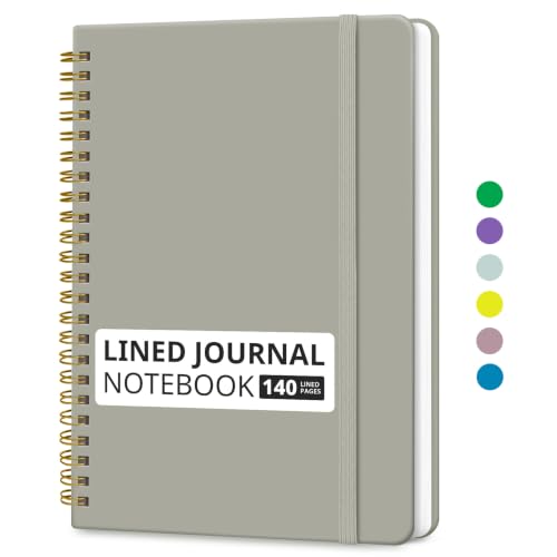 Image of Taja Lined Spiral Notebook for Work, 5.7 inchx7.9 inch Spiral Journal College Ruled