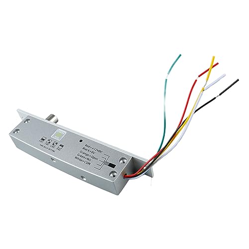 ZASCHMOY Elektryczny Zamek Ryglowy DC 12V 5 Linii | Regulowane Opóźnienie Czasowe i Wyświetlacz LED | Trwały Zamek do Drzwi ze Stopu Aluminium, Zapewniający Większe Bezpieczeństwo (Blokada wyłączania)
