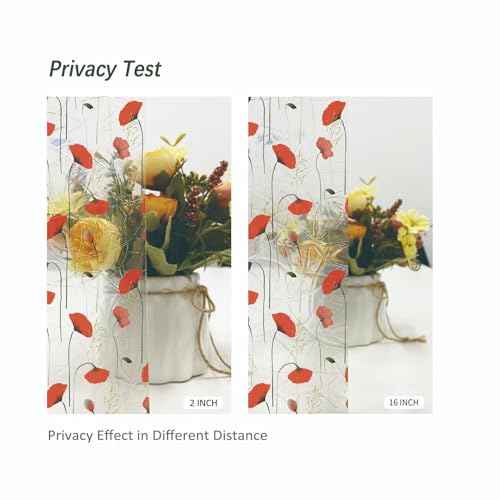 Vinilo decorativo para ventana rojo con flores amapola 40x16 in miniatura 4