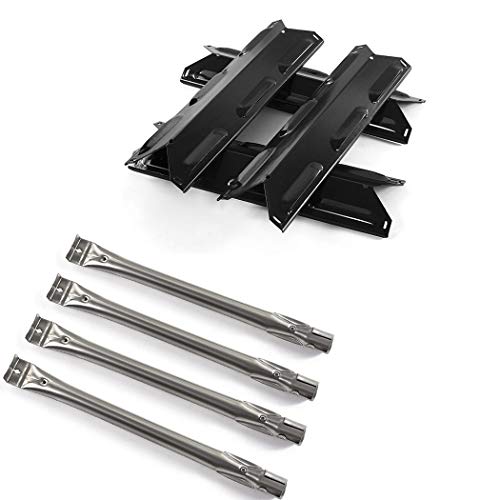 Zljiont 4Pack BBQ Grill Porcelain Steel Heat Plates Heat Shield,Stainless Steel Grill Burner