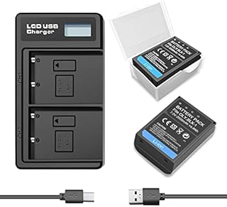 NATNO 2 Pack BLX-1 Batteries and LCD Display Dual Battery Charger for Olympus OM System OM-1 OM1 BLX-1 BLX1 Replacement Camera- 7.2V 2000mah 14.4wh