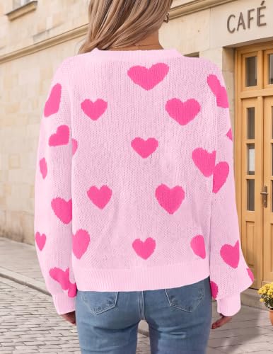 Image of Libsorge Womens Valentine Heart Sweater 2026 Valentines Day Trendy Cute Oversized Long Sleeve Pullover Sweaters