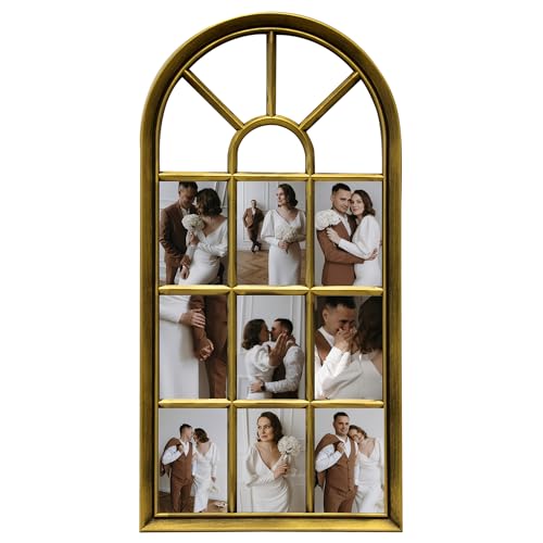J.M.Deco Arched Collage Picture Frames for Wall Decor, Holds 9