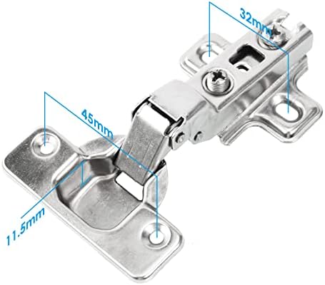 10pcs Soft Close Cupboard Hinges with Screws, Kitchen Units Door Hinges Stainless Steel Standard Hinges Kitchen Cabinet for Cupboards Doors Wardrobe