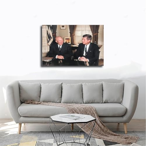 Impression sur toile Dwight D Eisenhower Tableau John F Kennedy N - 4