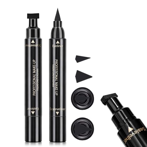Erinde 6 Colors Liquid Winged Eyeliner Stamp Pen Set, Double-Ended Black Red Green Purple Blue Eye Liner Pencil, Long-lasting Waterproof Stamp Eyeliner Set for Eye Face Makeup