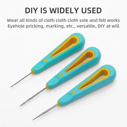 Image of Needle Punch Tool, 3Pcs Punch Needle Wick for Candle Making, Round Hole Candle Punch Wicking Needle Tools, Punch Needle Candle Wick Tool for Silicone Molds Making