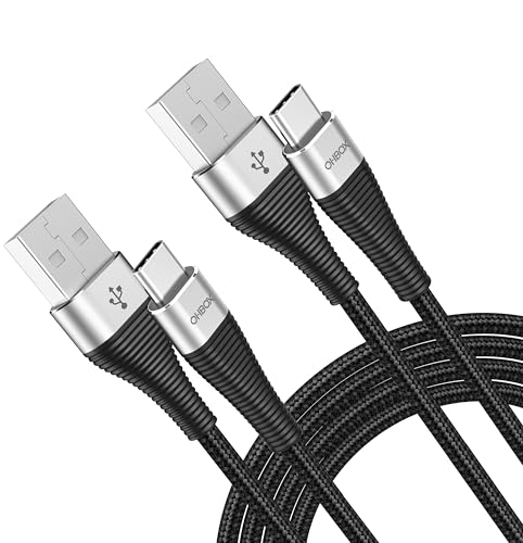 Image of USB to USB C Cable 3FT 2Pack, USBA to USBC Cord Fast Charging Braided Type C Charger for iPhone 17 Pro Max, 16 /15, iPad Pro /Air /Mini, Samsung S26 S25, Pixel, Moto, Android Phones & Tablets - Black