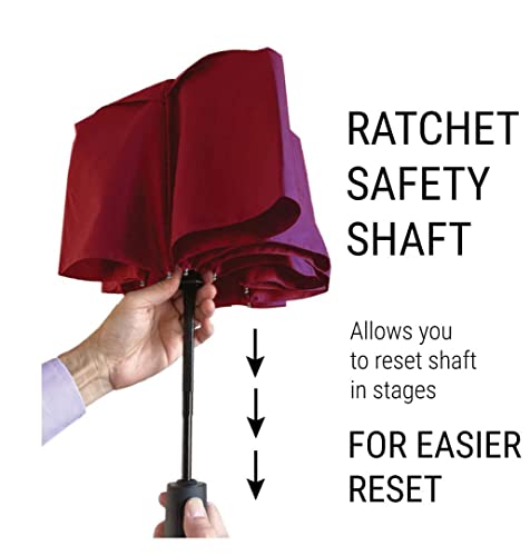 Prostorm Windproof Deep Dome Double Vented Travel Umbrella With Automatic Open & Close Pro Storm (Red) #TOP5