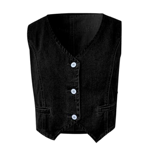Chaleco vaquero de verano para mujer chaleco denim entallado lavable 4