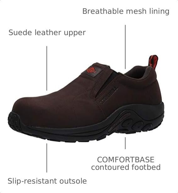 Image of Merrell Men's Jungle Moc Leather Comp Toe Work Construction Shoe