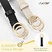 SUOSDEY 2 Pack Kids Leather Belts for Girls Solid Colors Skinny Belt for Teen Girls with Double O-Ring Buckles