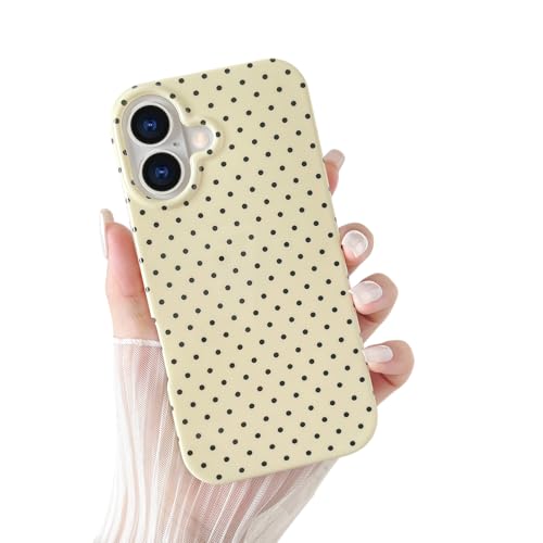 Yeddabox for iPhone 17 Case Cute Polka Dot Phone Case Soft TPU Slim Shockproof Phone Cover for Women Girls, Yellow