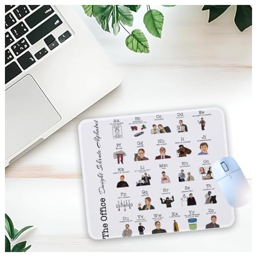 1 Pcs Funny Office Alphabet Theme Non-Slip Rubber Mouse Pad for Home Desk Laptop Computer Gifts for Friends Coworker