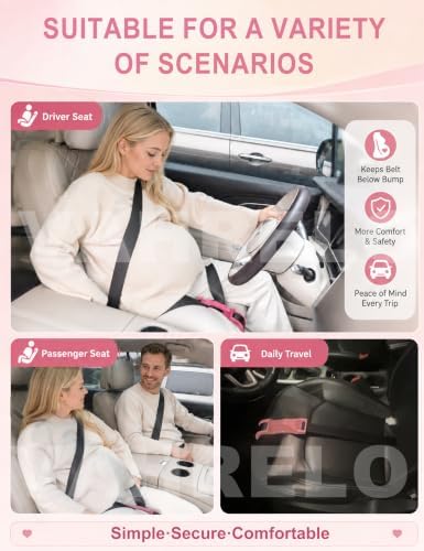 Mimibelt Car Seat Pillow for Pregnancy, 2-Pack (1 Pink + 1 Black) - 4