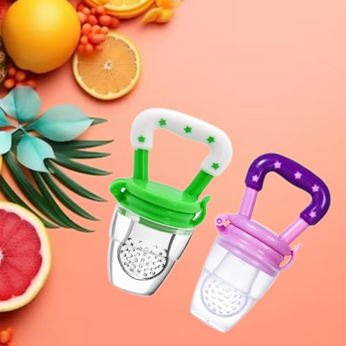 Image of Safe-O-Kid (Pack of 2) Baby Fruit Nibbler /Pacifier - BPA-Free, 100% Pure Silicone, Teether for Baby | Soft Pacifier & Teether for Infants, Assorted
