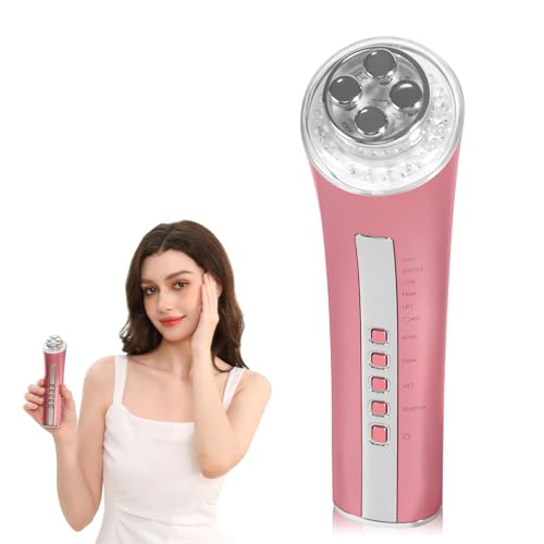 CARER BEAUTY Dispositivo de Radiofrecuencia Facial Masajeador Facial Contra las Arrugas y 3 Terapias de Luz LED para Reducir las Líneas Finas Reafirmar la Piel y Anti-Envejecimiento