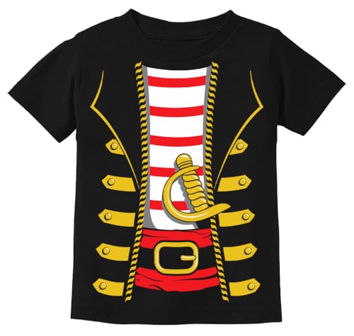 Tstars Youth Pirate Shirt - Kids Buccaneer Tee for Boys and Girls Halloween Themed Trick or Treat Outfit Small Black