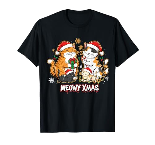 Partner Outfit Nikolaus Xmas süße Katze Schlafshirt Kind Dab T-Shirt