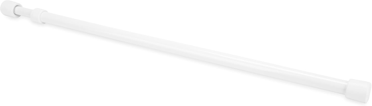 Camco 44053 28" RV Refrigerator Bar - Holds Food and Drinks in Place During Travel - Prevents Messy Spills - Spring Loaded and Extends Between 16" and 28" - 3 Pack - White (44074)