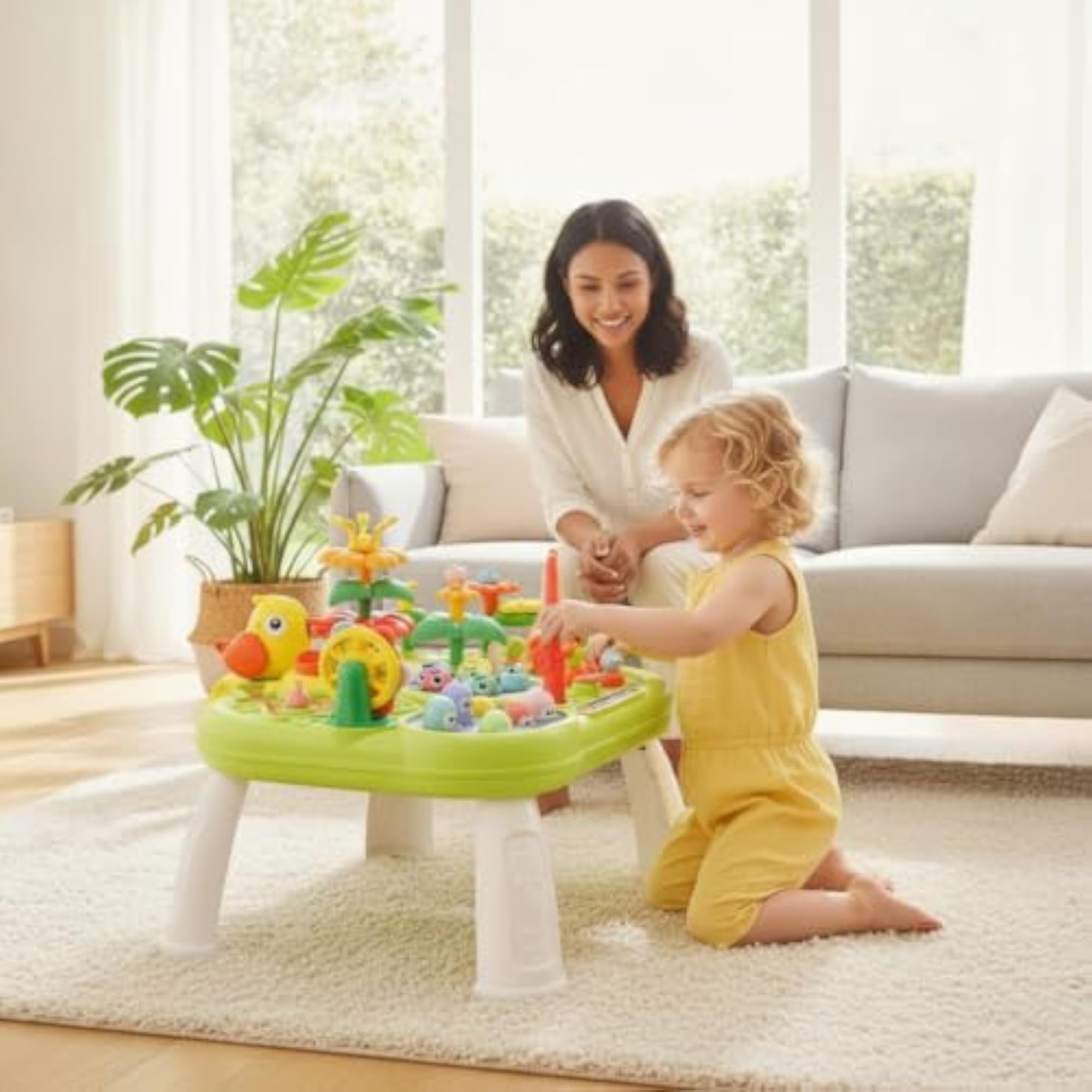 Multifunctional Toddler Activity Table with Hammer Interactive Toy