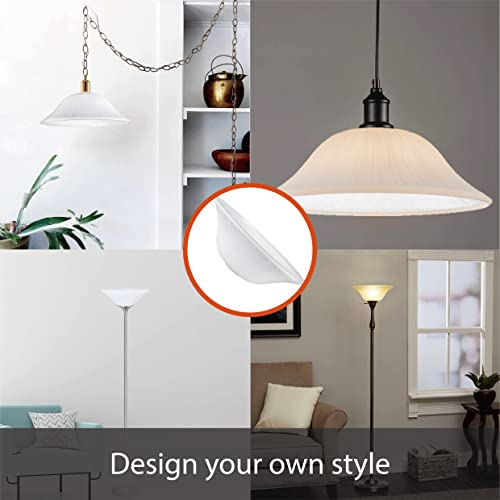 Aspen Creative 23121-01, Etched Alabaster Replacement Glass Shade for Medium Base Socket Torchiere Lamp, Swag Lamp and Pendant, 1-5/8" Fitter Size x 20" Diameter x 6-3/4" Height by Aspen Creative - Image 6