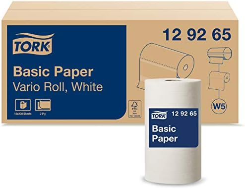 Tork Centre Feed White Wiping Basic Paper Plus Towel Roll Pack of 6 x 150M