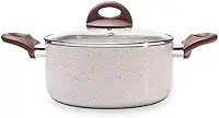 Caçarola com tampa e fundo de indução, Cerâmic Life, 4,55L, 24cm, Vanilla, Brinox