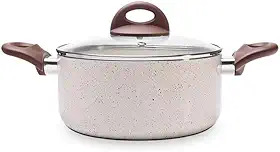 Caçarola com tampa e fundo de indução, Cerâmic Life, 4,55L, 24cm, Vanilla, Brinox