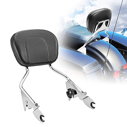 Wsays Detachable Sissy Bar Passenger Backrest w/Pad Compatible with Harley Touring Street Glide Electra Road Glide Road King 2009-2025 (Chrome) by Wsays - Used condition - US$38.66