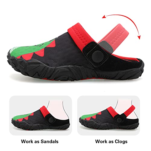 Quick Dry Swim Sandals Slippers For Kids Girls Boys Beach River Water Sport Shoes Dinosaur Big Black 3 Big Kid #TOP3