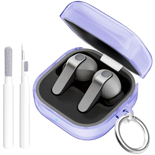 Airawin Samsung Galaxy Buds 4 Pro�P�[�X/Galaxy Buds 4 �P�[�X �N���A �ϏՌ��N���A�J�o�[ Samsung Galaxy Buds 4/4 Pro�p �\�t�gTPU�X�L�� �L�[�`�F�[��&�N���[�j���O�y���t�� Sa