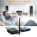 1Mii 2.4Ghz Wireless Audio Transmitter Receiver for TV, 320ft Long Range 20ms Low Delay 192kHz/24bit HiFi Audio, Wireless Adapter Kit for Subwoofer/Powered Speaker/Stereo/Soundbar, RCA(3.5mm)Out/input - Image 5