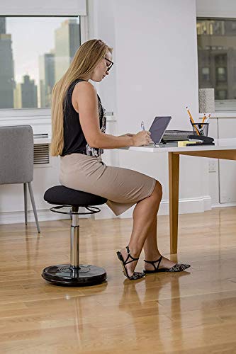 Image of Kore Design Office Plus Standing Desk Chair Leather-Like Seat Black