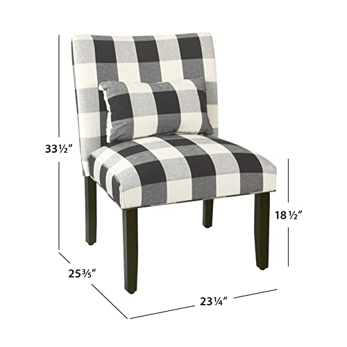 Homepop Parker Accent Chair And Pillow, Black And White #TOP1