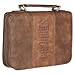 Christian Art Gifts Faux Leather Bible Cover for Men and Women | Zippered Case for Bible or Book w/Handle (Large, Brown - Trust in The Lord #1)