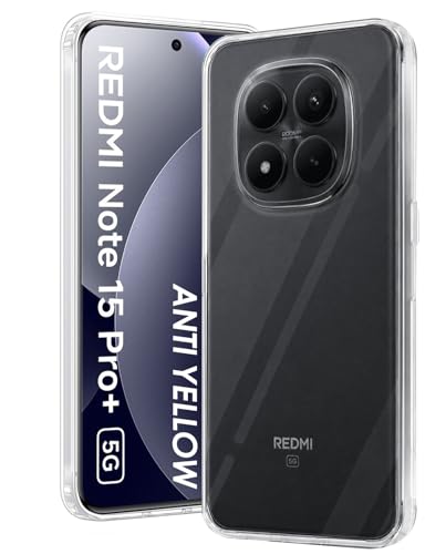 Image of DIZORO Compatible with Redmi Note 15 Pro Plus 5G Back Cover Case Clear,[ Anti Yellow ][Military Grade Protection] Hard PC Back Cover Transparent