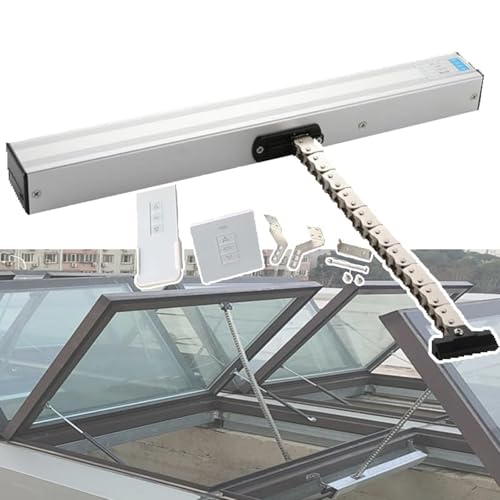 Actuador de ventana eléctrico para tejado con mando a distancia e interruptor