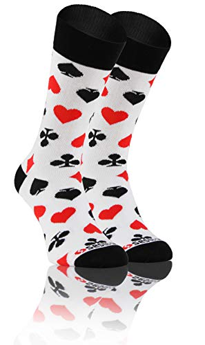 Sesto Senso Calcetines Divertidos Algodón Mujer Hombre Locos Coloridos Funny Socks tocar 43-46 Jugando a las cartas Cover