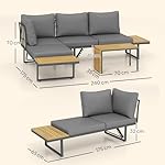 Patioco Akazienholz Lounge-Set L-Form Hellgrau