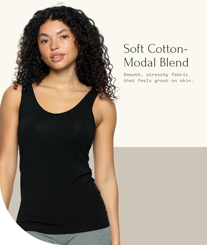 Image of Felina Reversible Cotton Womens Tank Top | 4-Pack