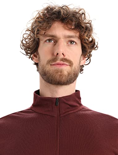 Icebreaker Mens 175 Everyday Long Sleeve Thermal Cold Weather Half Zip Base Layer Top Shirt, Espresso, Medium #TOP5