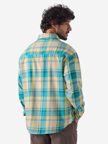 Image of The Souled Store Checks: Scuba Dive Men and Boys Long Sleeve Button Front 100% Cotton Relaxed Fit Shirts