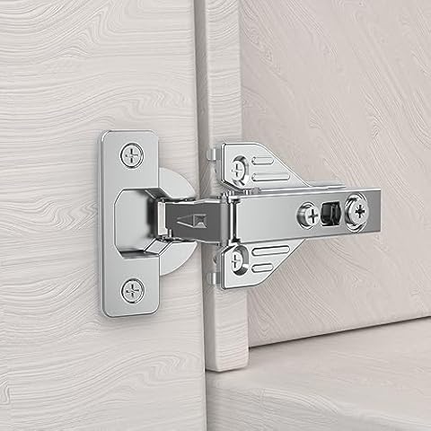 Chibery 20 Pack Full Overlay Soft Close Concealed Hinges, Small Door Gap, Clip-on Plate, Face Frame Door, Self Closing Hidden Satin Nickel 3D Hinge, 105° Open Angle Concealed Stainless Steel Hinges Cover